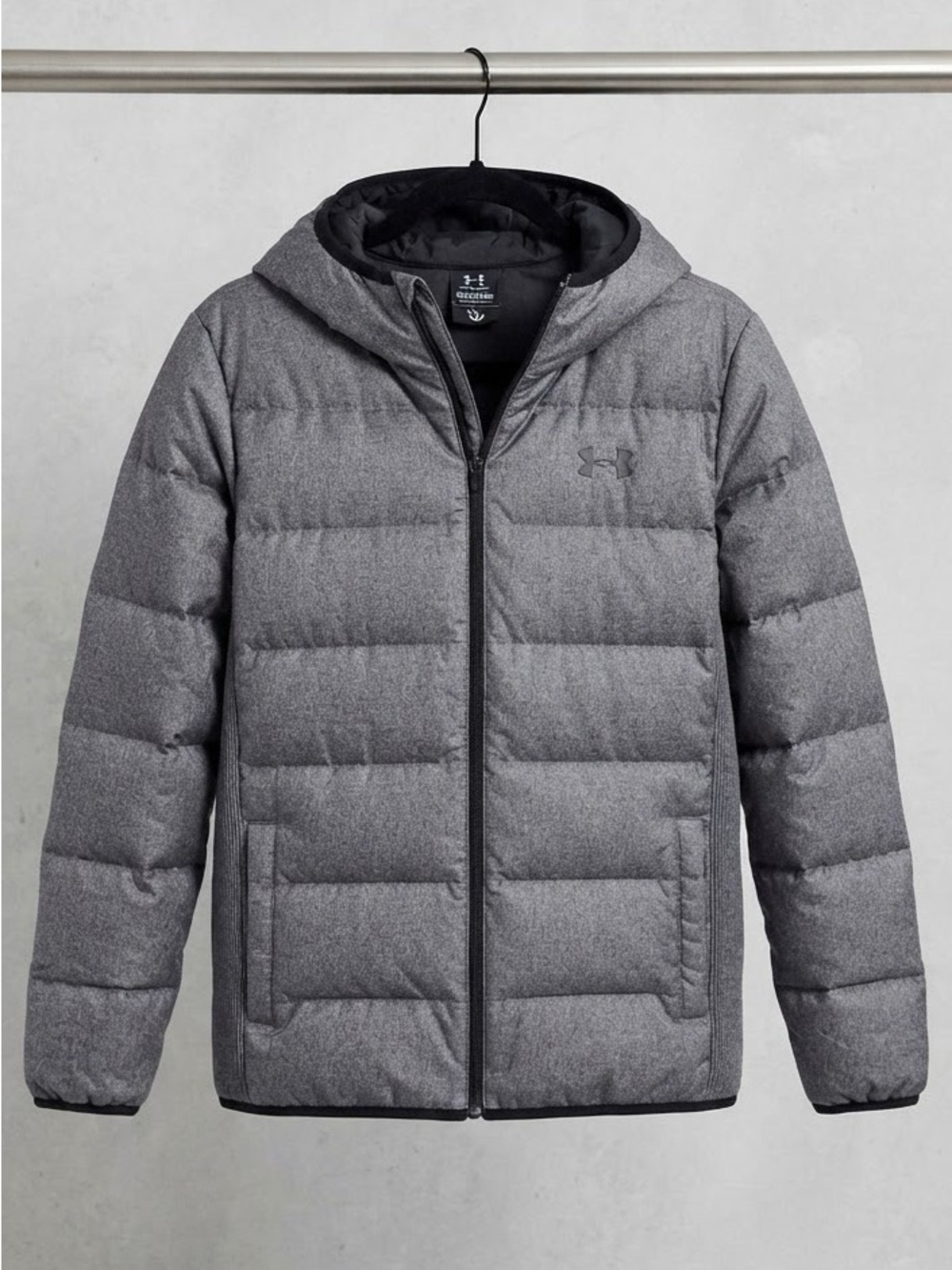 Under Armour Kids' Heather Gray Hooded Puffer Jacket